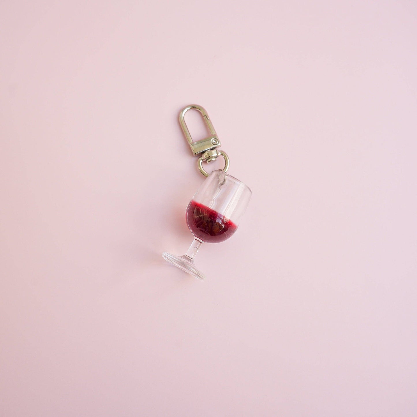 Glass of Red Wine Keychain | Wine Lover Gift | Miniature Food Key Chain | Drinks Keyring | Cute Accessories