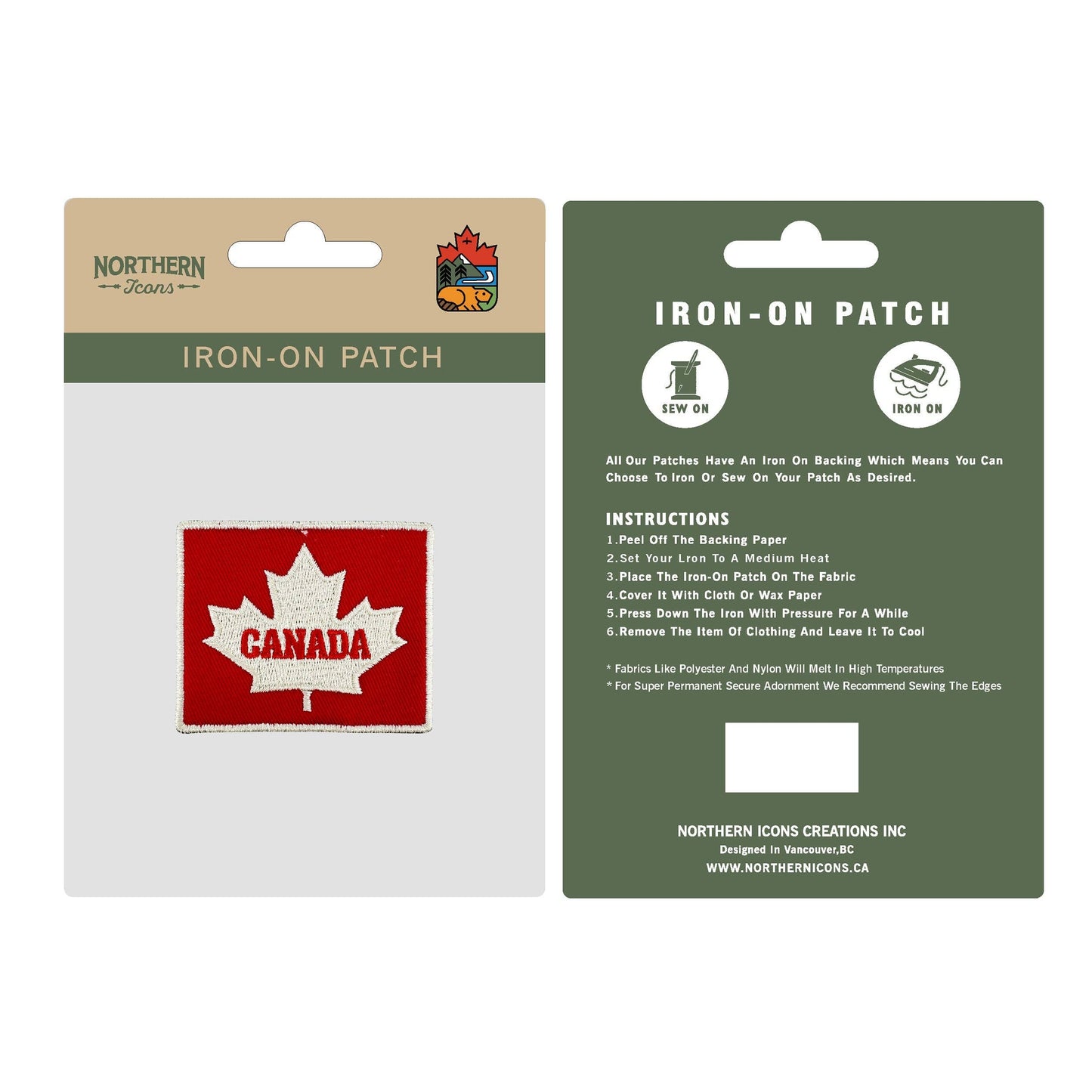 Canada iron-on embroidery patch