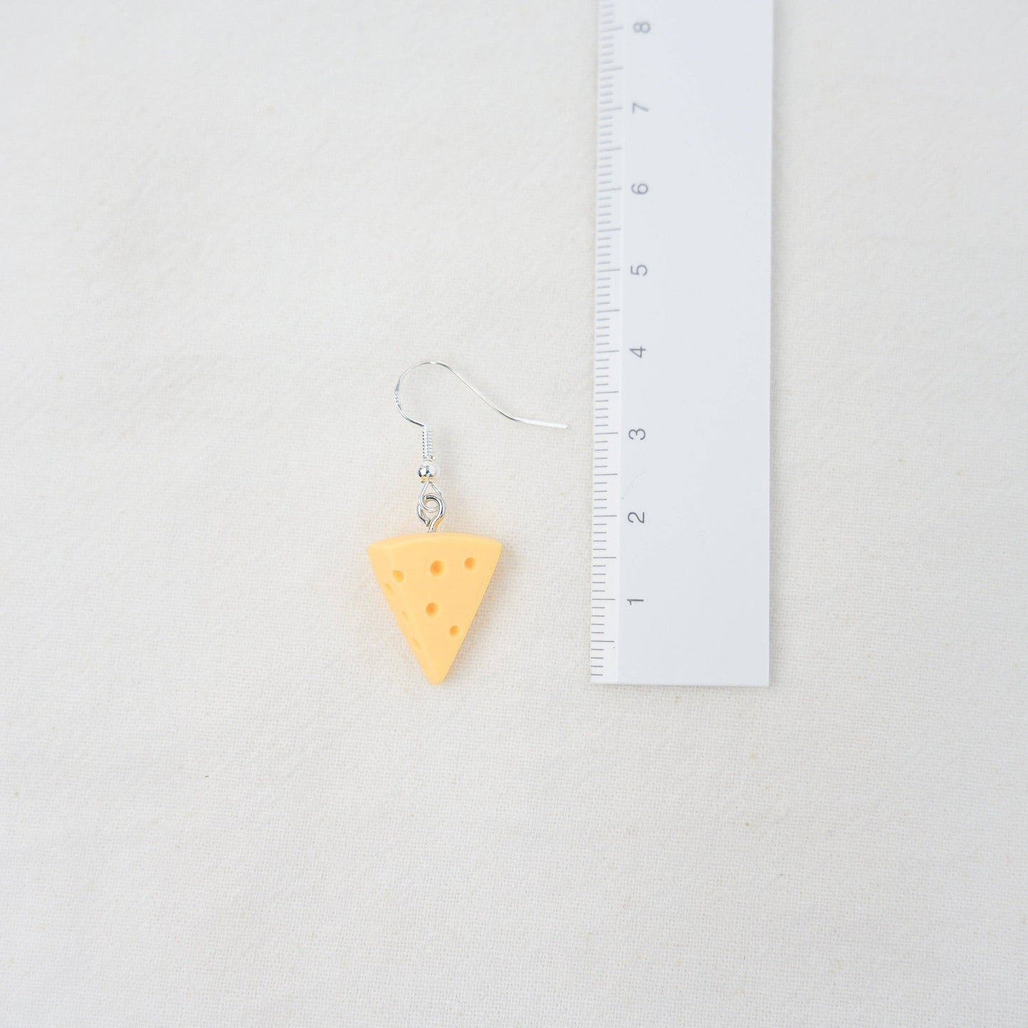 Swiss Cheese Dangle Earrings | Cheese Slice Earrings | Cheese Wedge Earrings | Miniature Jewellery | Silver Drop Earrings | Cheese Earrings