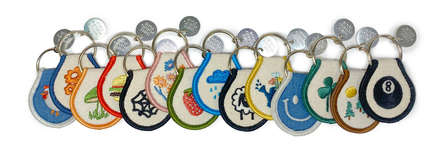 Patch Embroidered Keychain - Mushroom