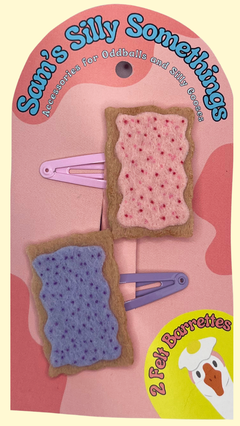 Poptart Barrettes | Felt Barrettes | Hair Accessories