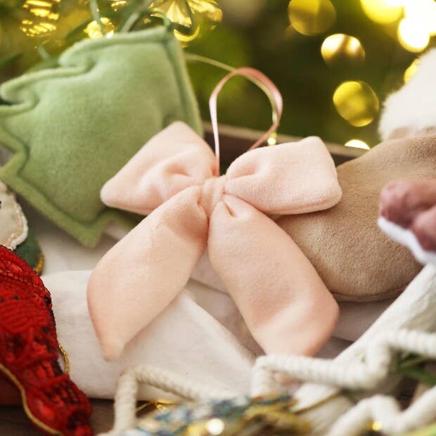 Pink Velvet Bow Hanging Decoration
