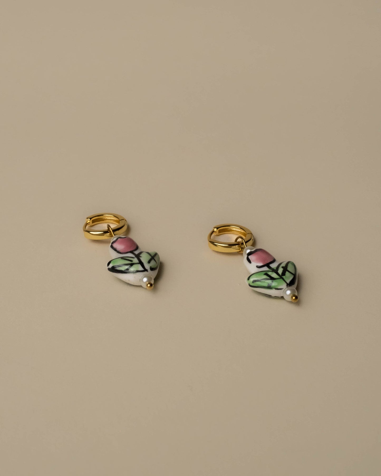 Amelia Tulip Charm Huggies