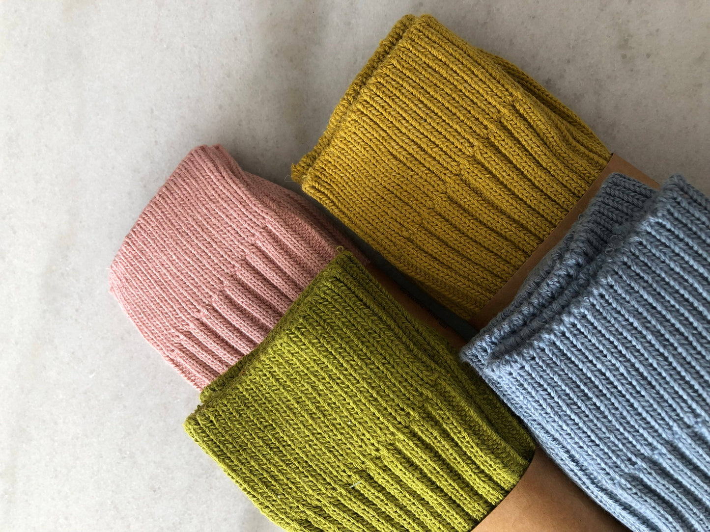 RIBBED COTTON HIGH SOCKS - pastel