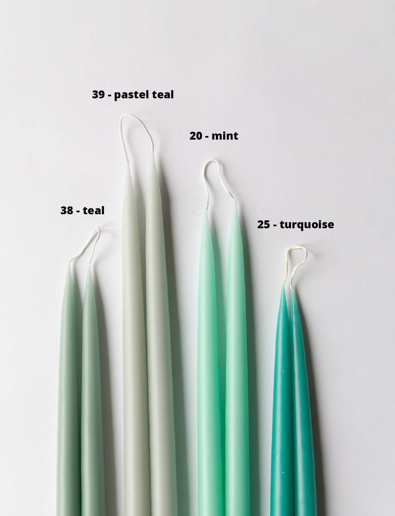 Teal Danish Taper Candle
