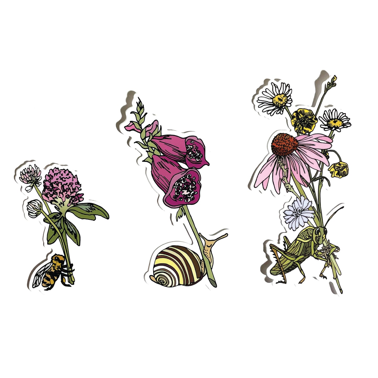 Flower Carrying Snail Sticker