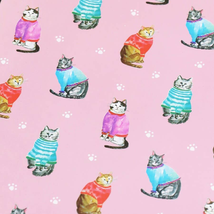 Pink Cat Print Notebook