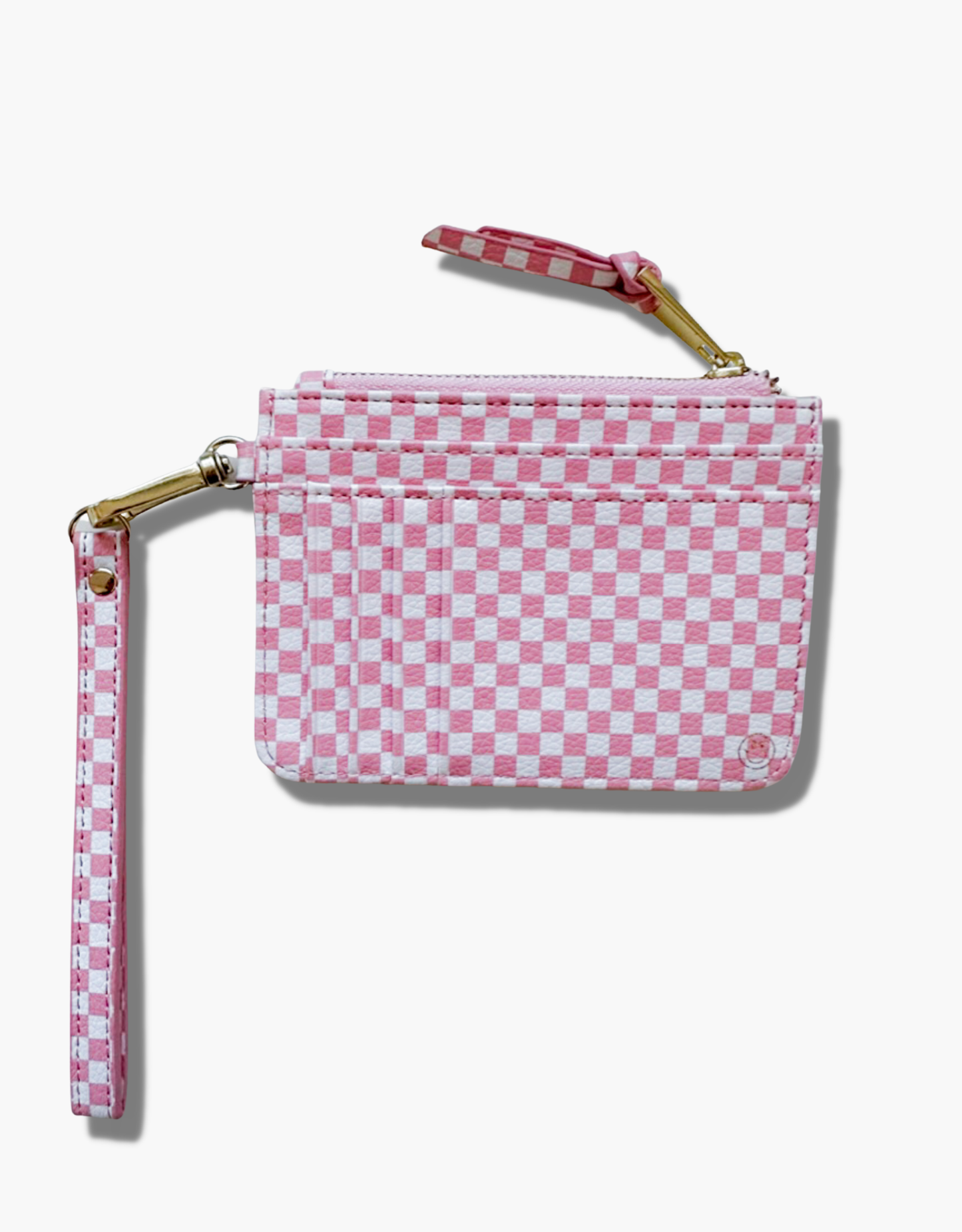 The Caep Pink Checkered Snap Wallet