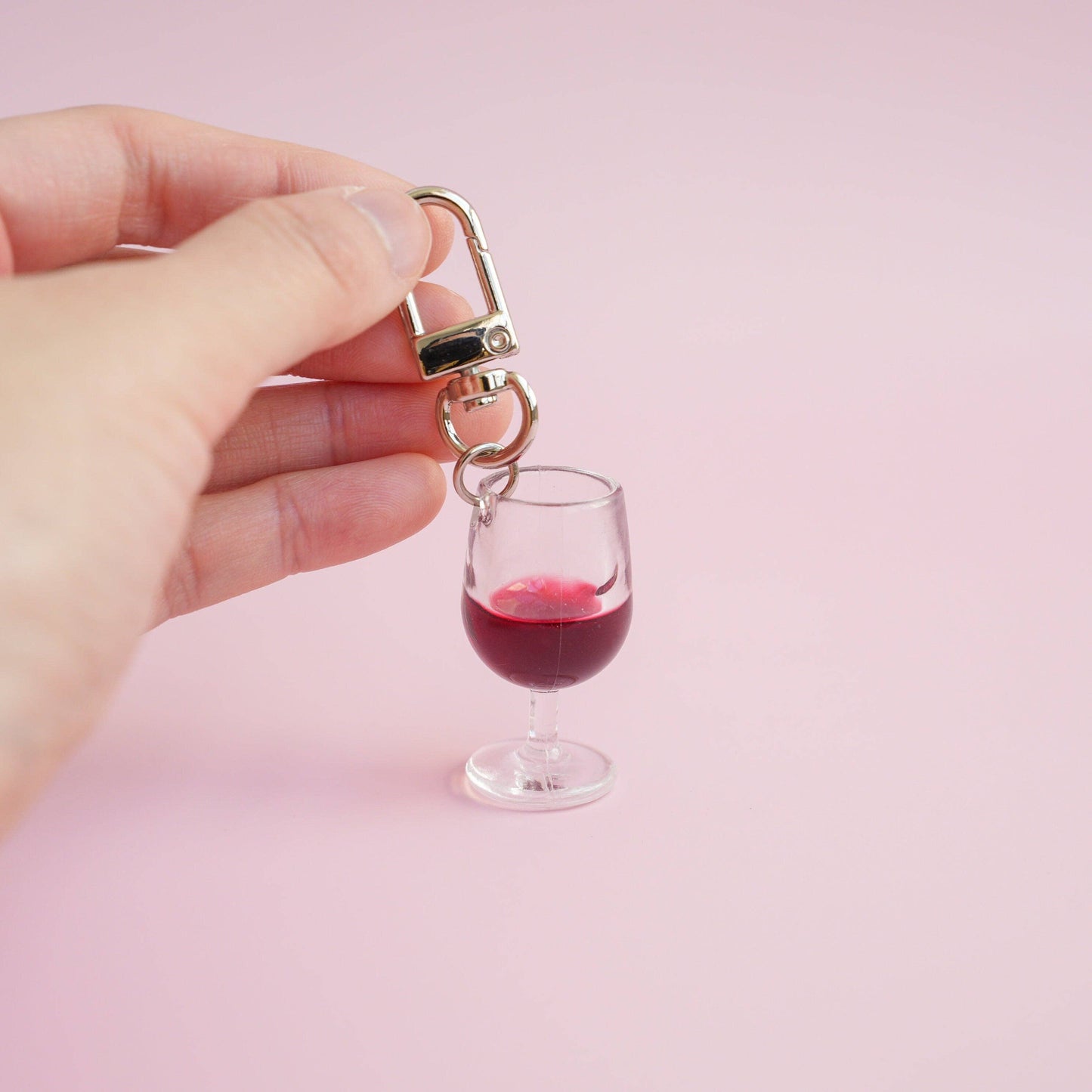 Glass of Red Wine Keychain | Wine Lover Gift | Miniature Food Key Chain | Drinks Keyring | Cute Accessories