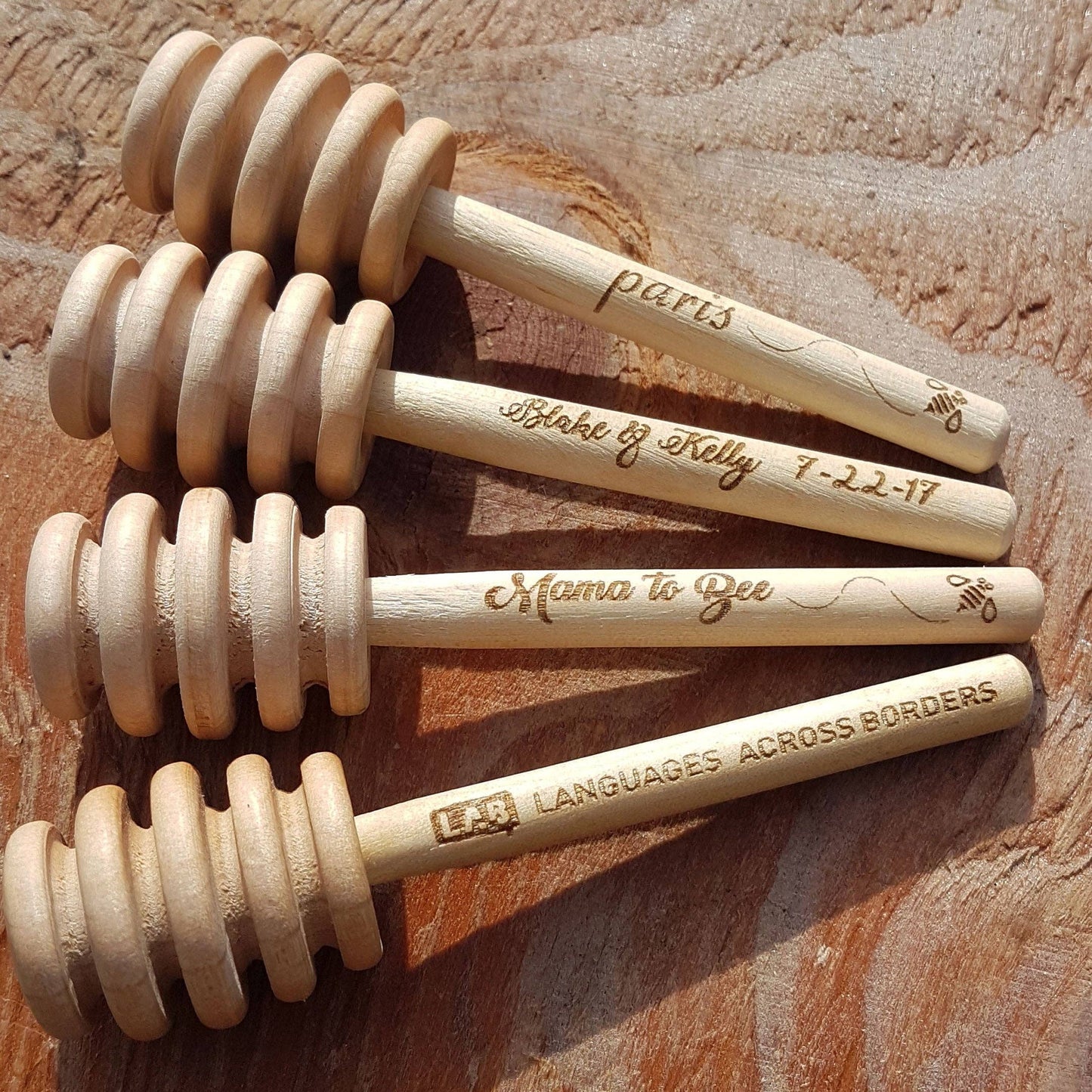Custom Engraved Wooden Honey Dipper