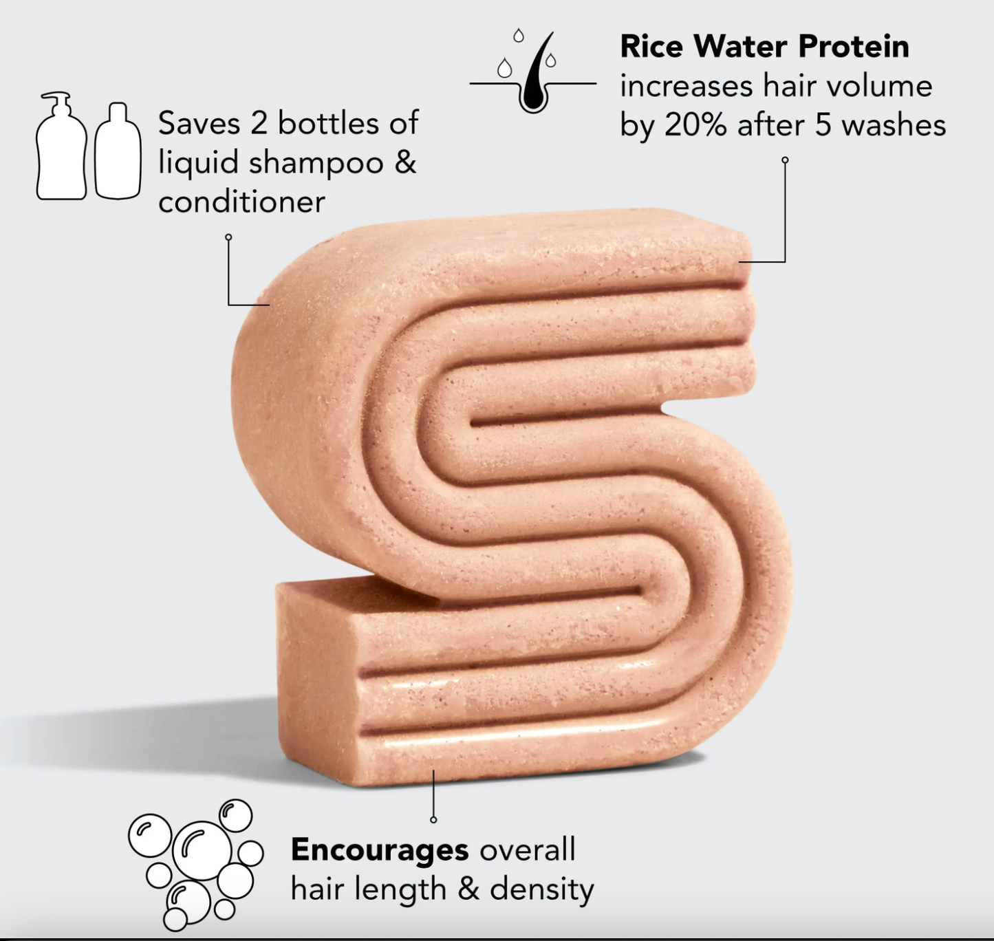 Kitsch | Rice Water Protein Shampoo Bar for Hair Growth