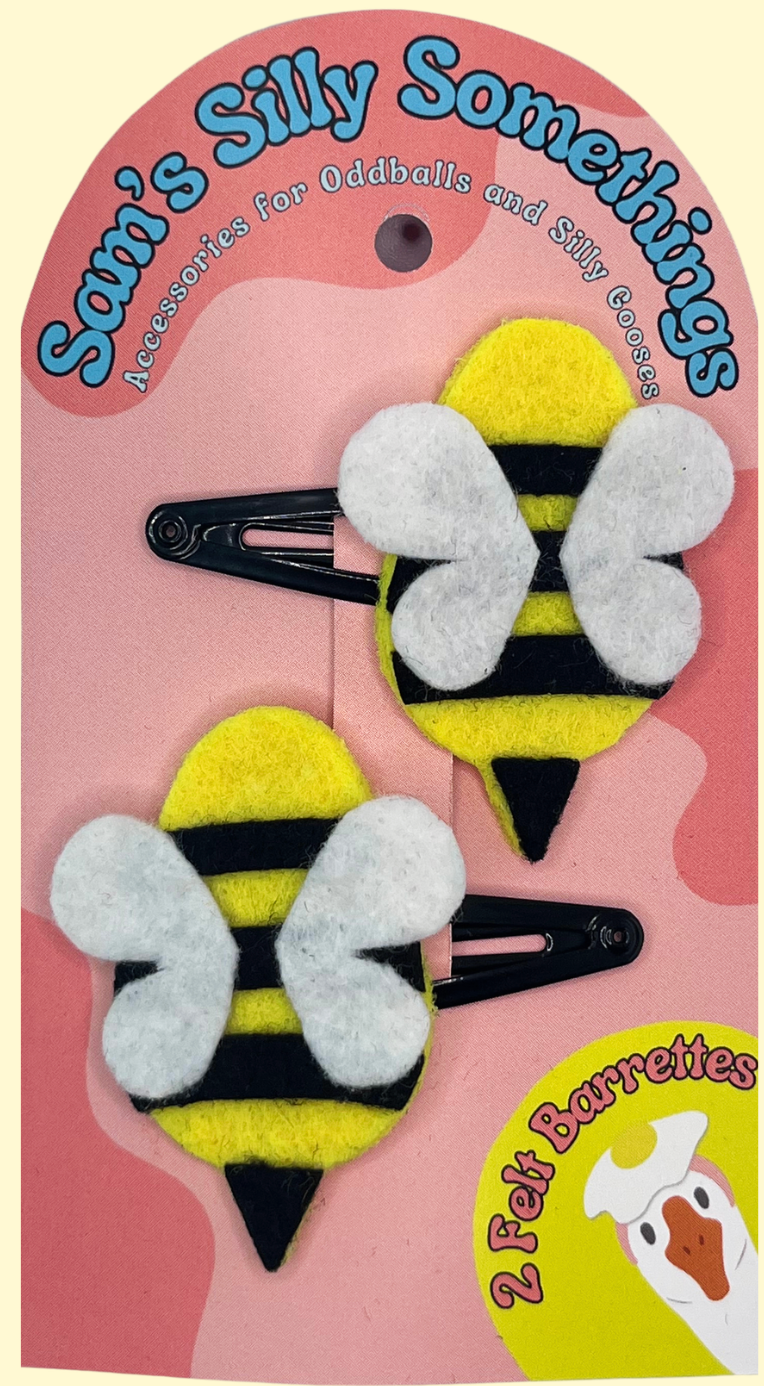 Bee Barrettes | Felt Barrettes | Hair Accessories