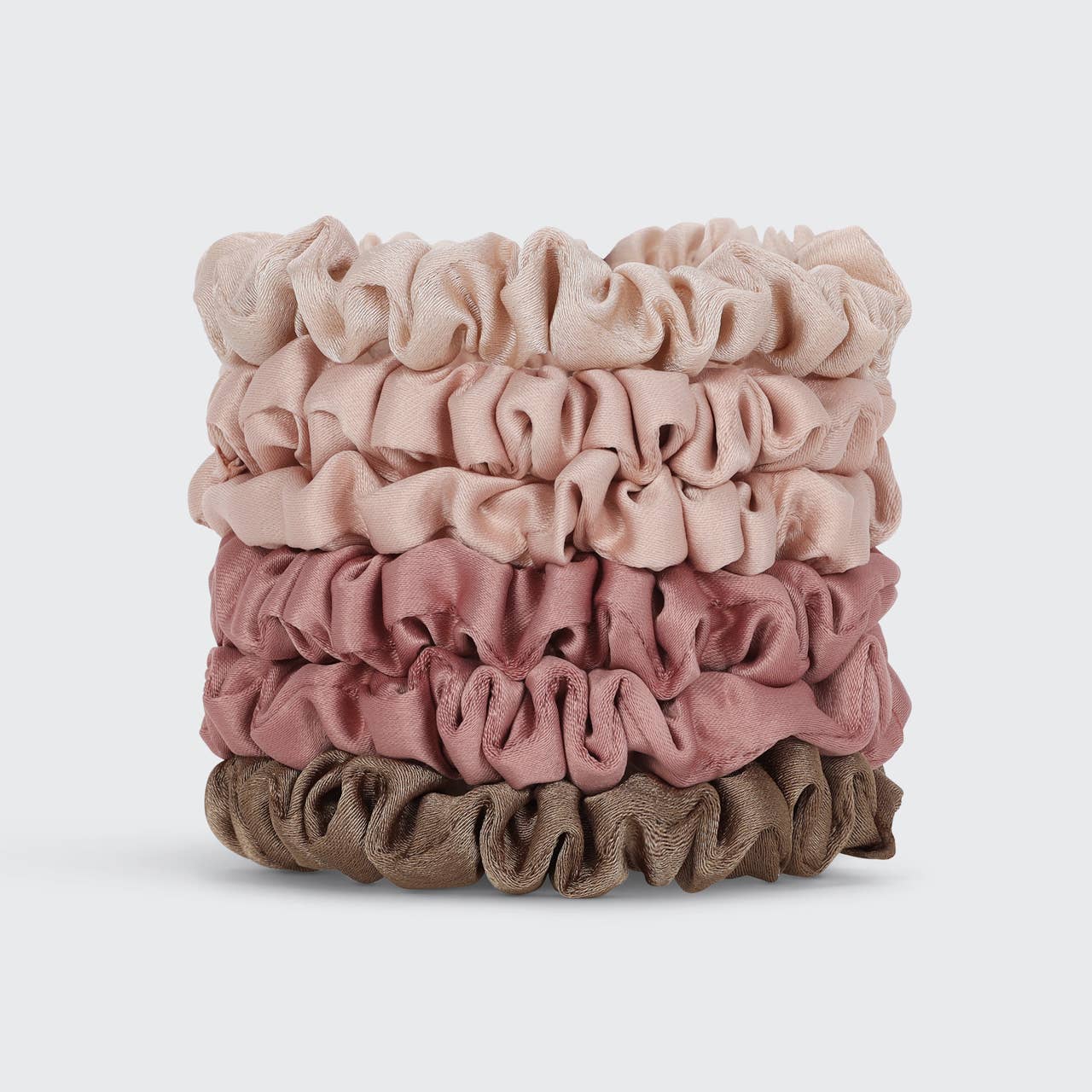 Kitsch | Ultra Petite Satin Scrunchies 6pc | Terracotta