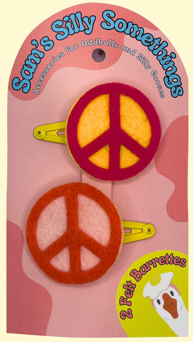 Peace Barrettes | Felt Barrettes | Hair Accessories