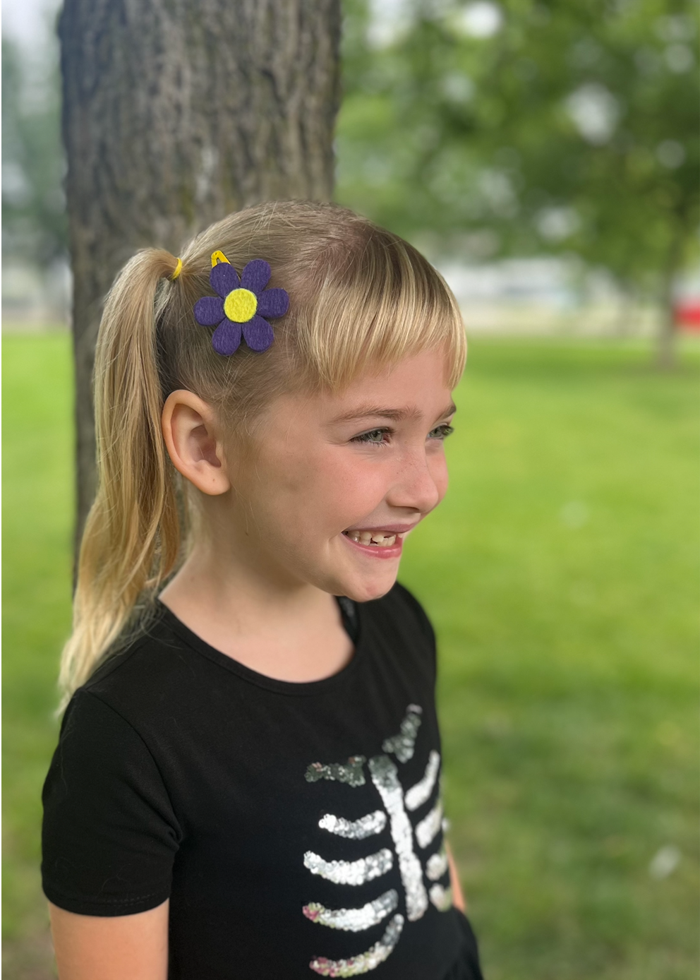 Purple Flower Barrettes | Felt Barrettes | Hair Accessories