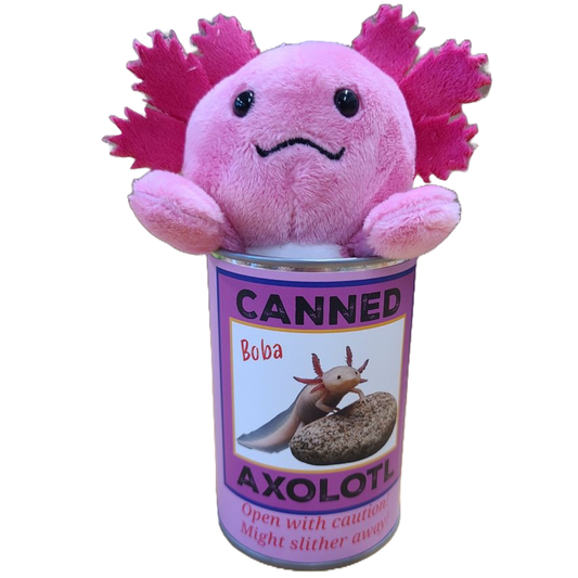Canned Axolotl | Stuffed Animal Plush | Funny Jokes on Can