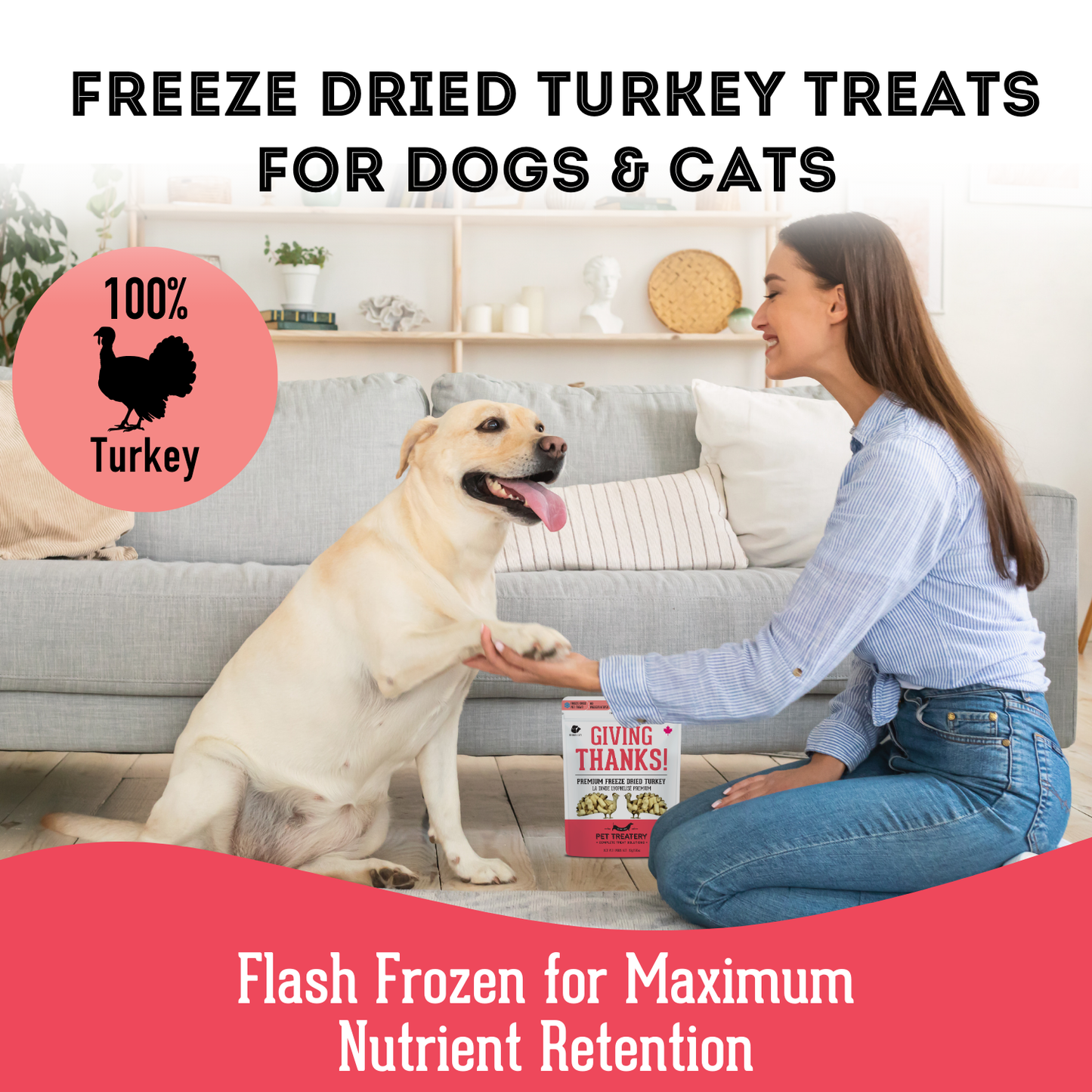 Freeze Dried Turkey Treat For Dogs & Cats 50g