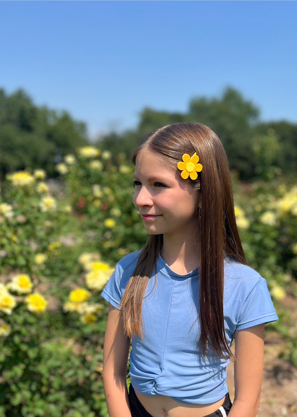 Orange Flower Barrettes | Felt Barrettes | Hair Accessories