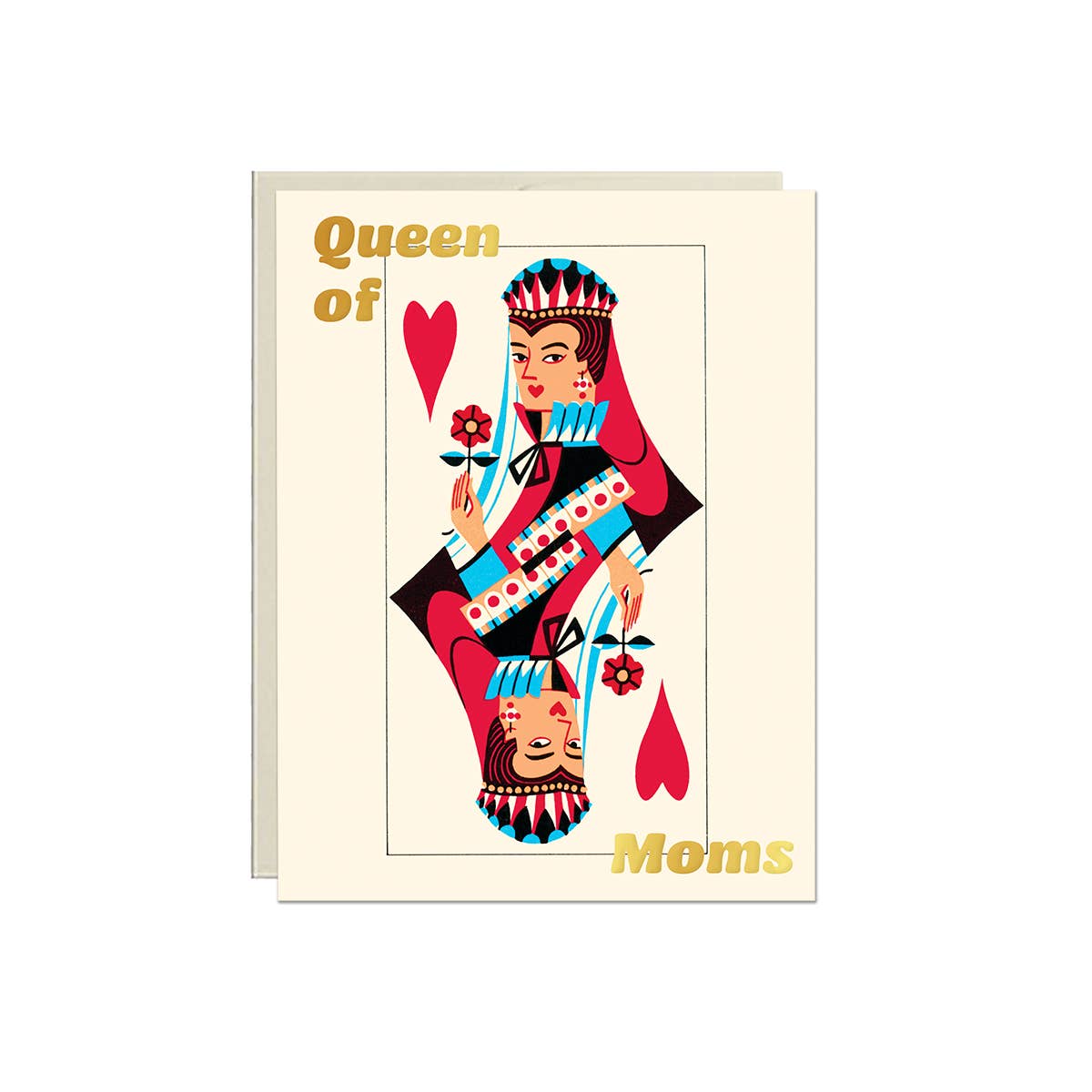 Queen of Moms Vintage Playing Card – Foil Mother’s Day Card