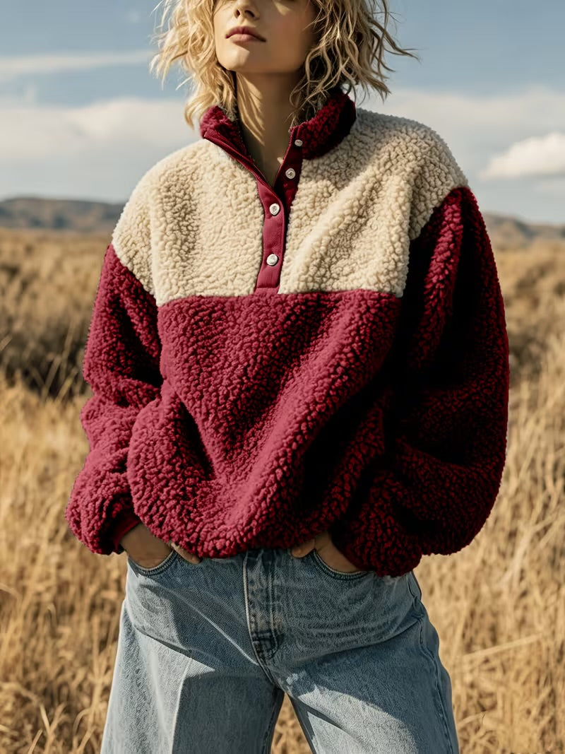 Half Button Plush Sweatshirt