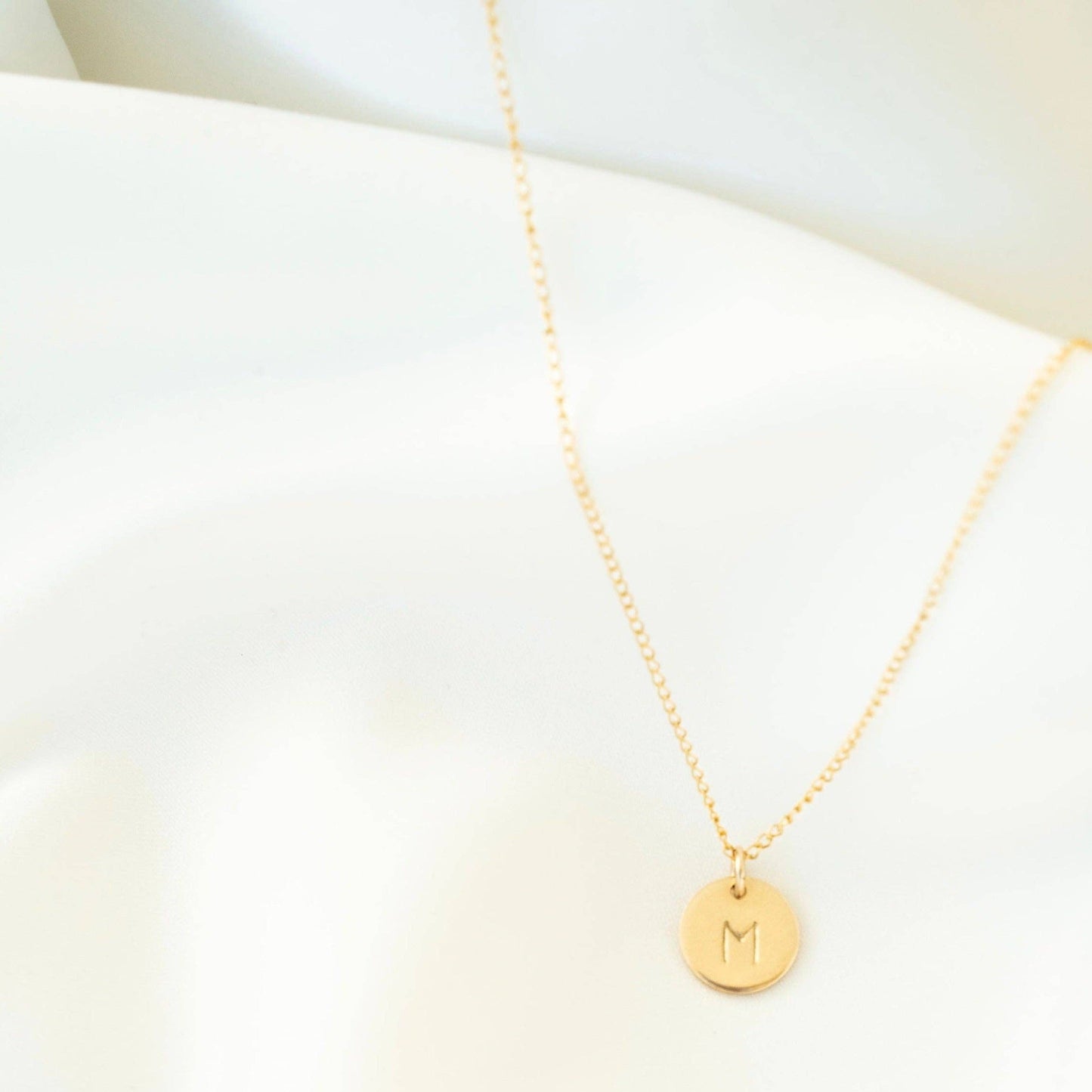 Petite Gold Initial Coin Necklace