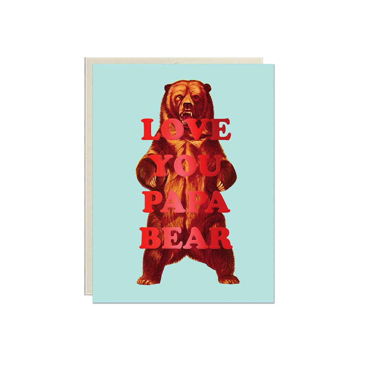 Love You Papa Bear Card – Foil Father’s Day Greeting