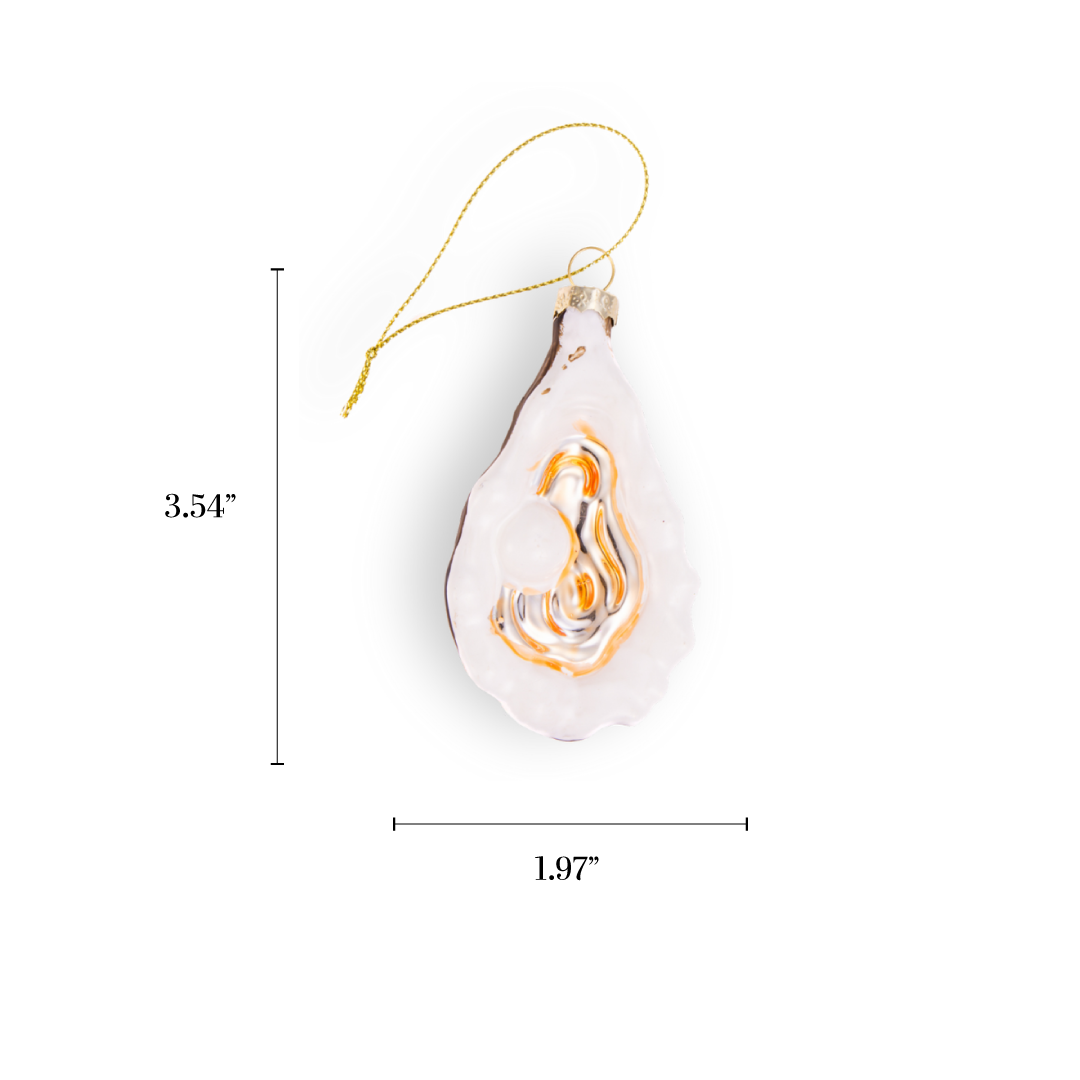 Vintage Glass Oyster & Pearl Christmas Ornament 2025