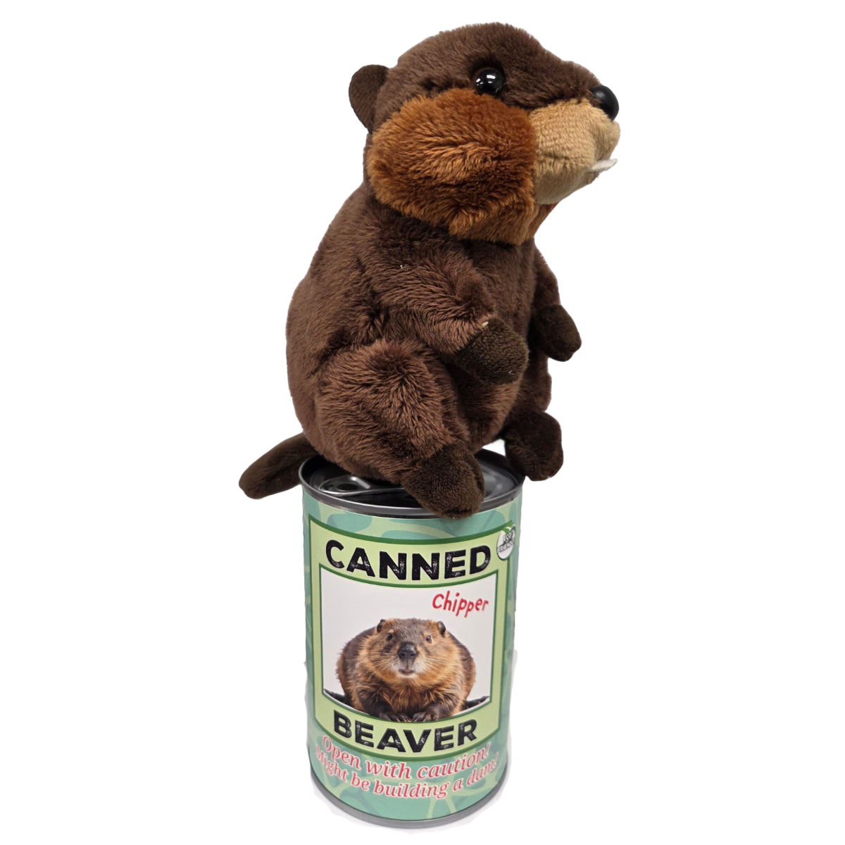 Chipper the Canned Beaver | Stuffed Animal Plush w/Jokes