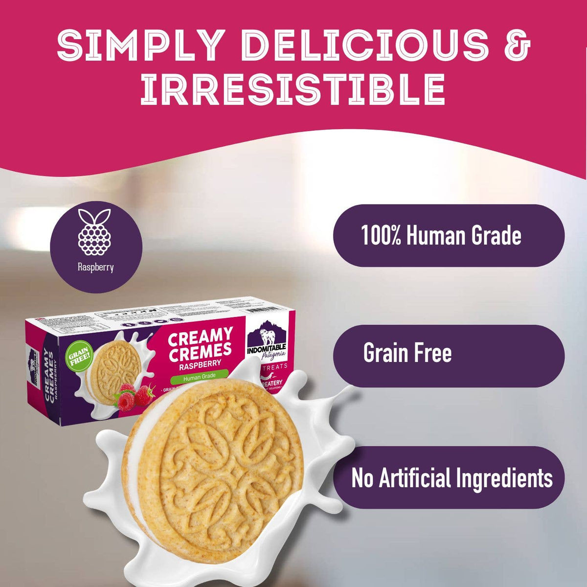 Dog Biscuits Grain Free Creamy Cremes Raspberry Patagonia