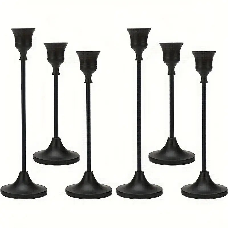 Gold Brass Black Candle Sticks
