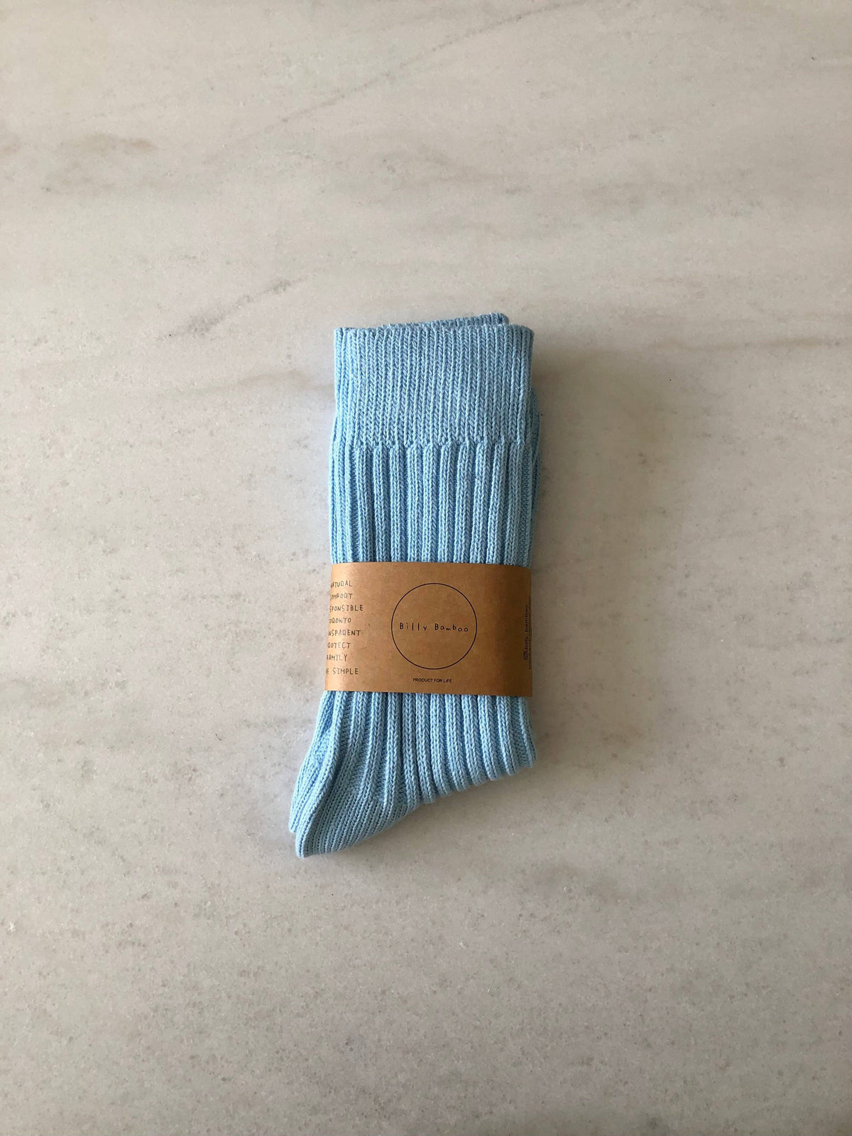 RIBBED COTTON HIGH SOCKS - Crystal bright