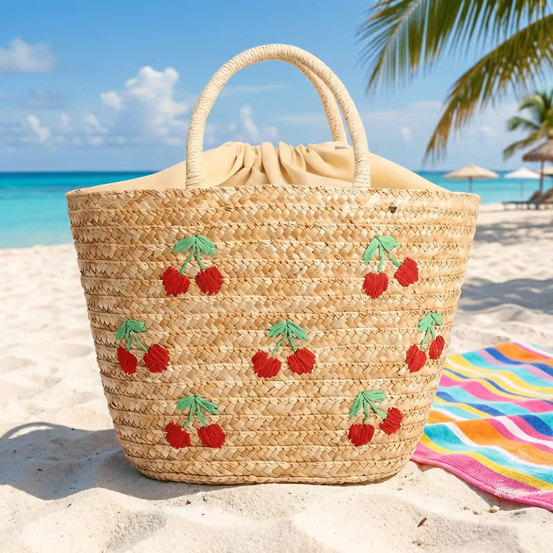 Cherry Straw Bag
