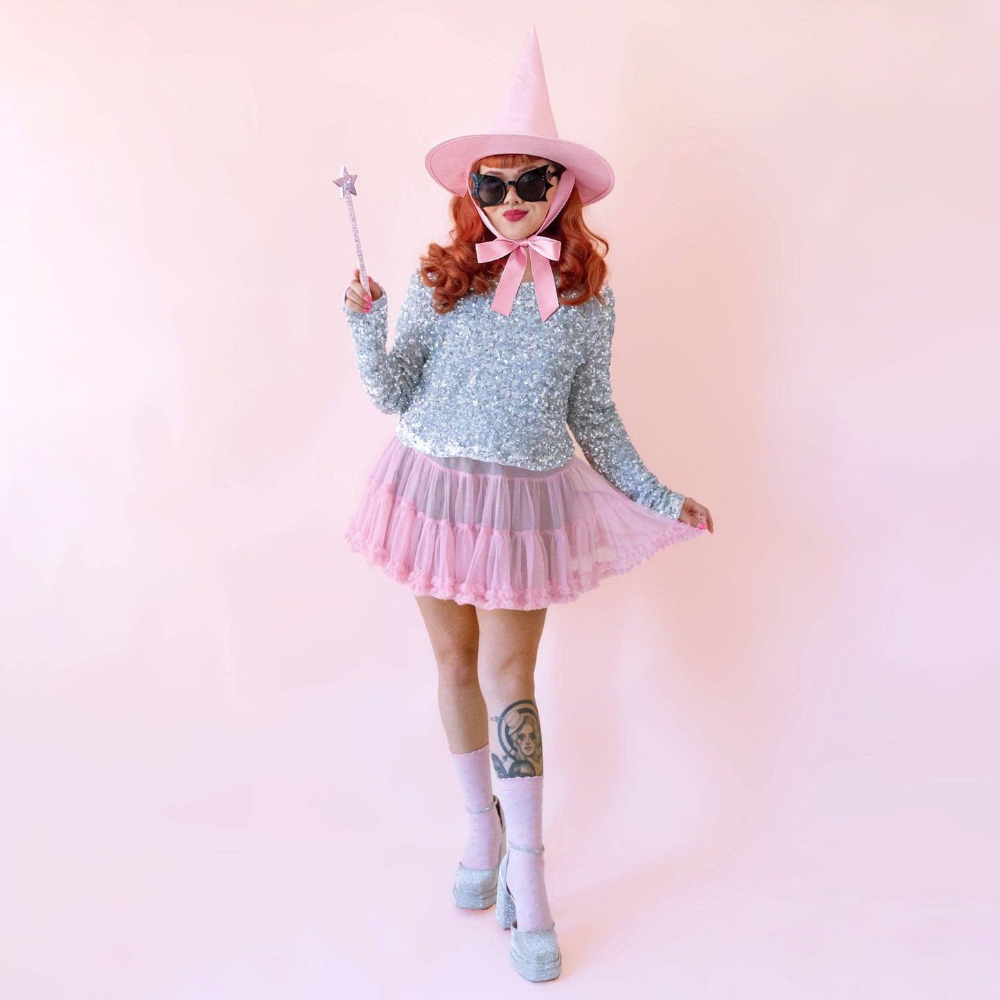 Star Crew Socks | Pink & Silver