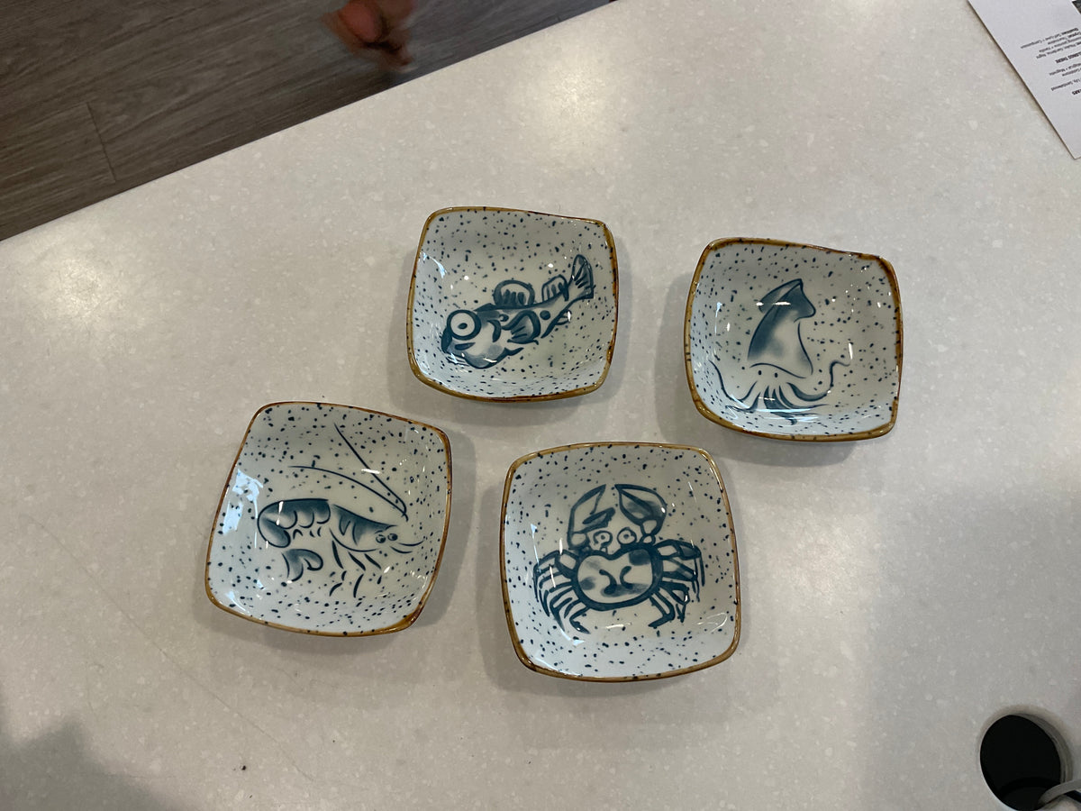 Blue Square Sauce Dish