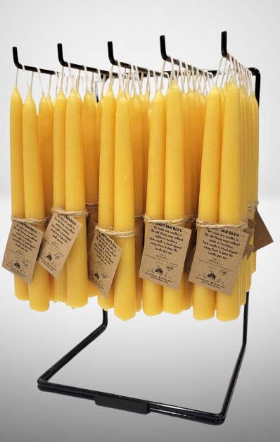 Hand-dipped beeswax taper Candles- 8"