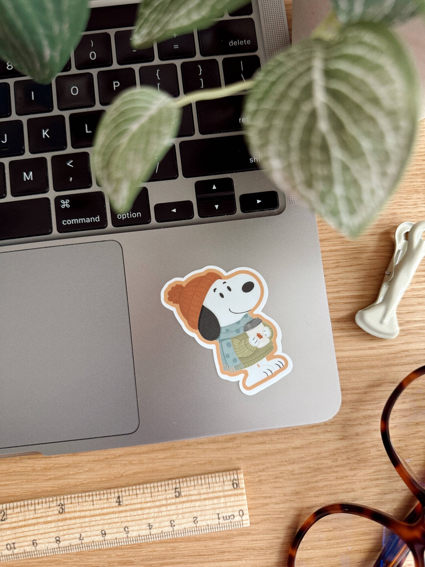 Cozy Fall Snoopy - Autumn Coffee Vinyl Sticker