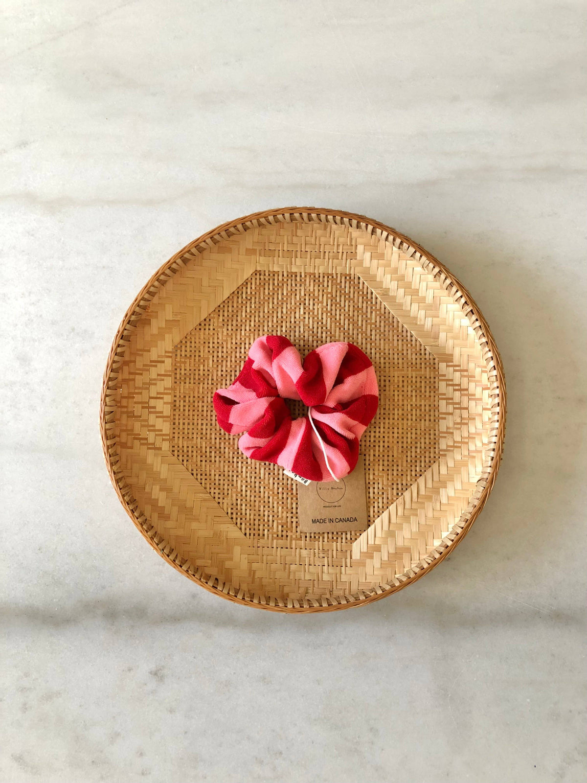TOWELING STRIPE SCRUNCHIES