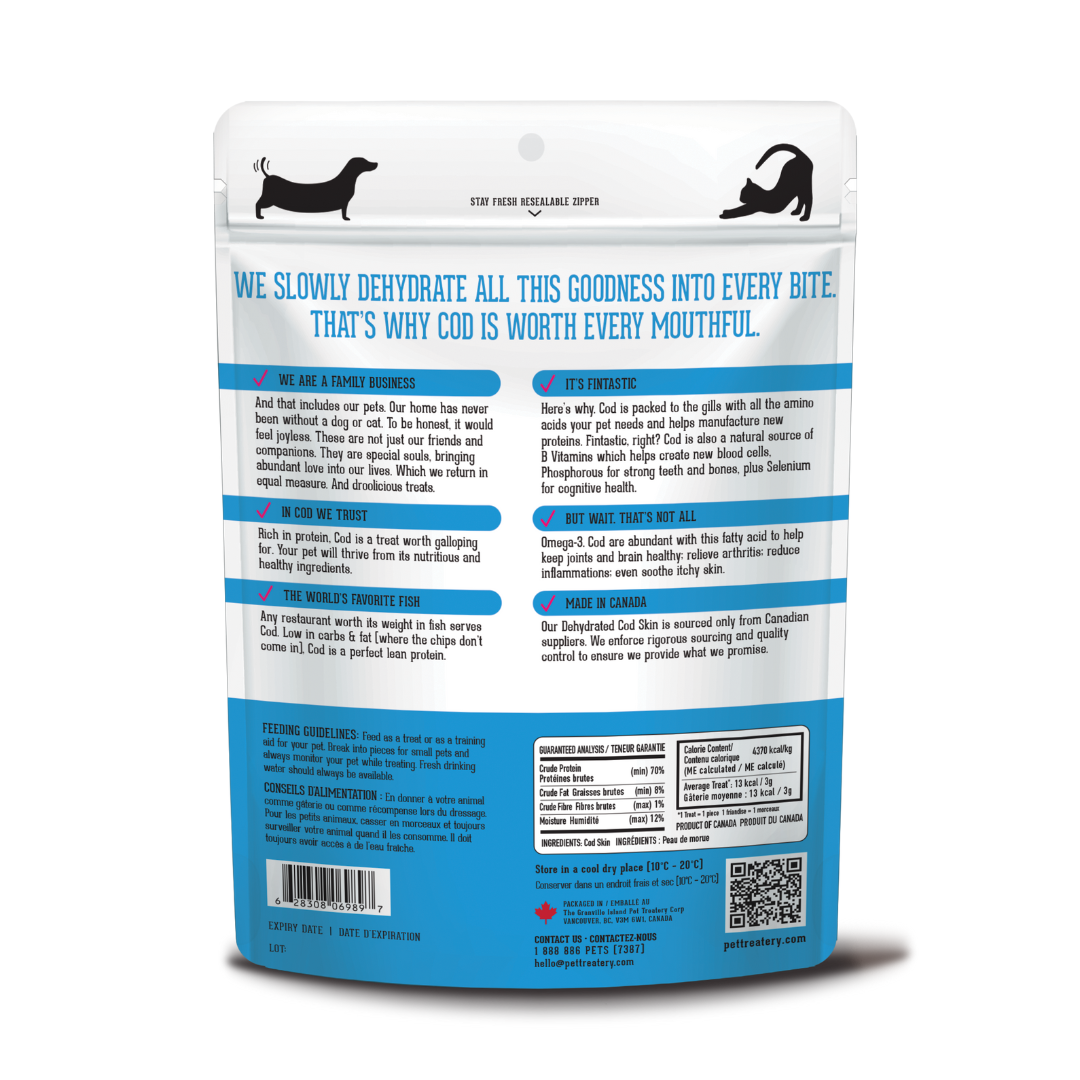 Fish & Noooo Chips: Cod Skin Dehydrated Pet Treats: High-Protein & Low-Calorie
