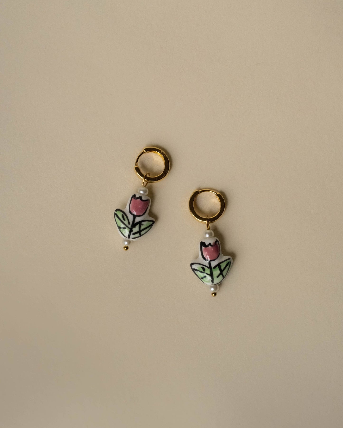 Amelia Tulip Charm Huggies
