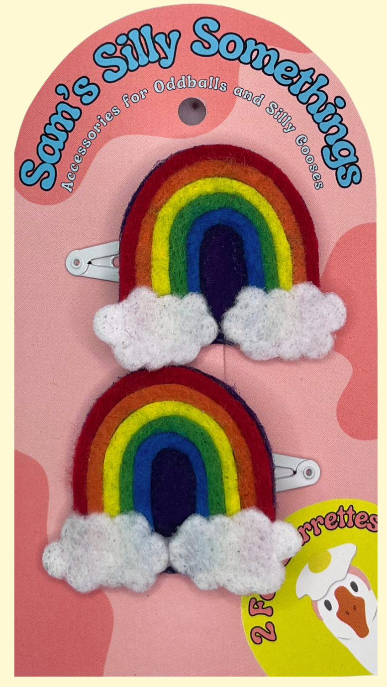 Rainbow Barrettes | Felt Barrettes | Hair Accessories