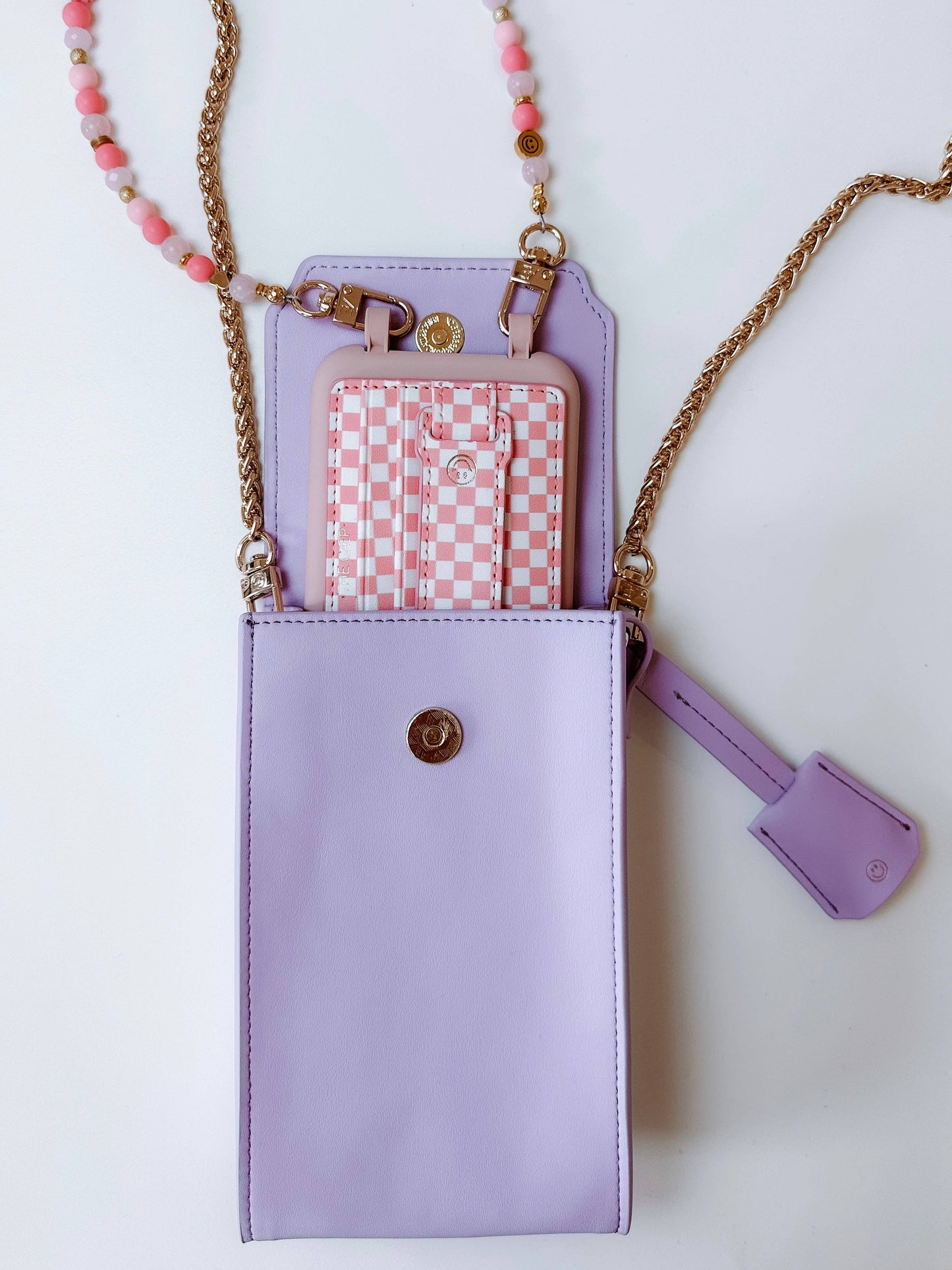 The Caep Pink Checkered Hoop Wallet