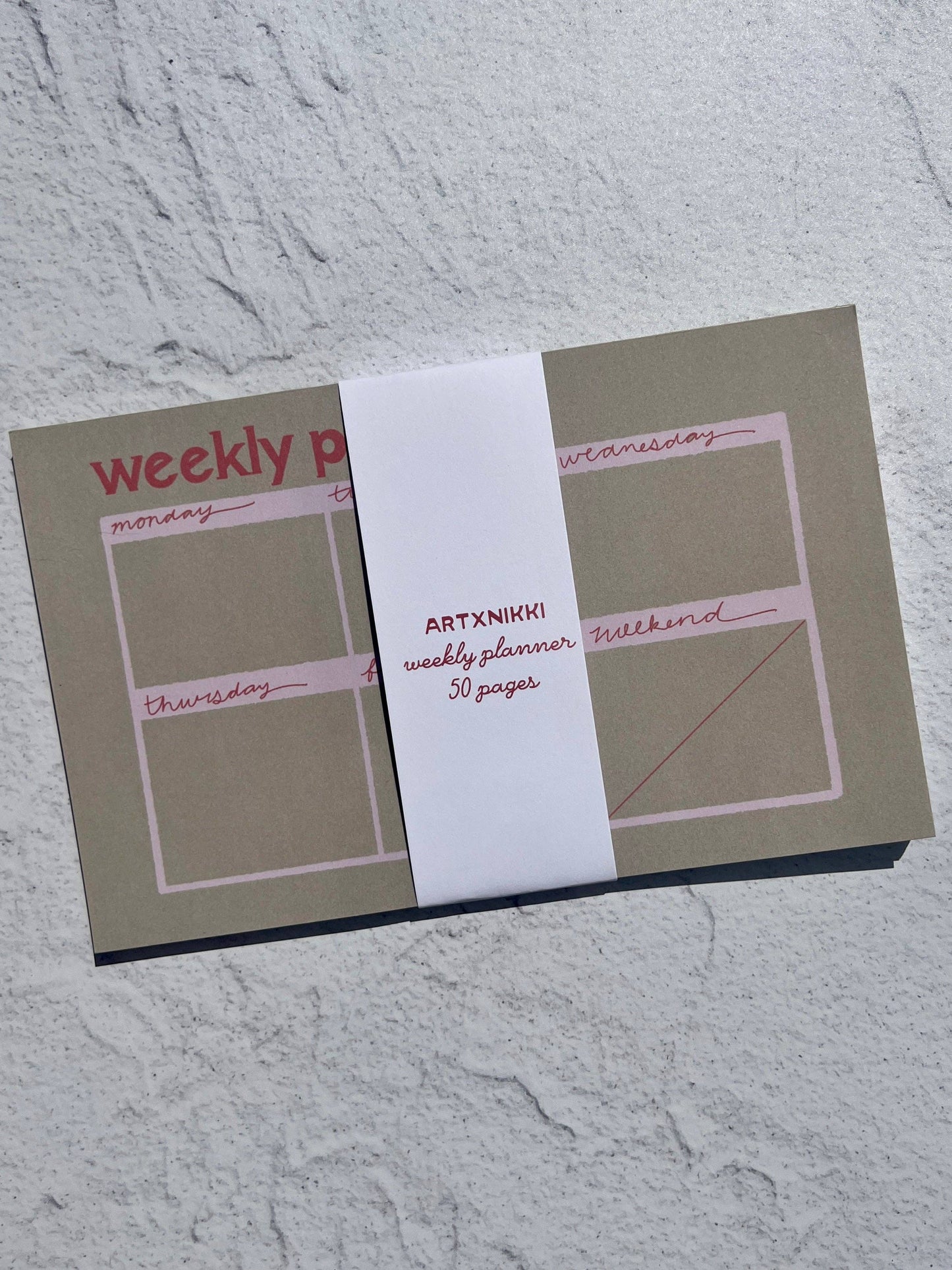 "weekly planner" notepad: 50 pages