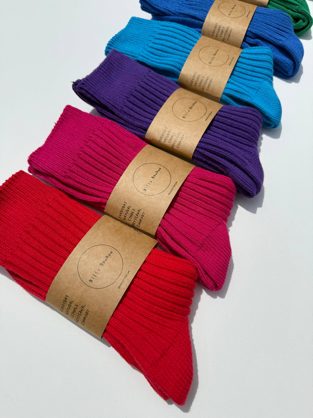 RIBBED COTTON HIGH SOCKS - Crystal bright
