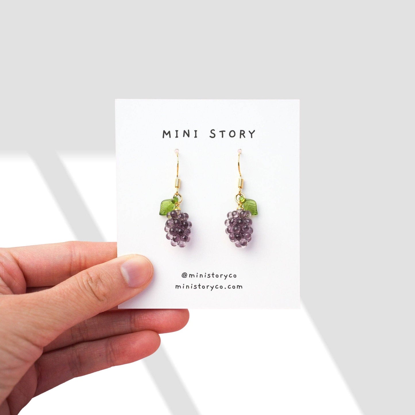 Grape Dangle Earrings | Aesthetic Jewellery | Miniature Fruit Jewelry | 18k Gold Drop Earrings | Gift for Her | Cute Earrings for Friends