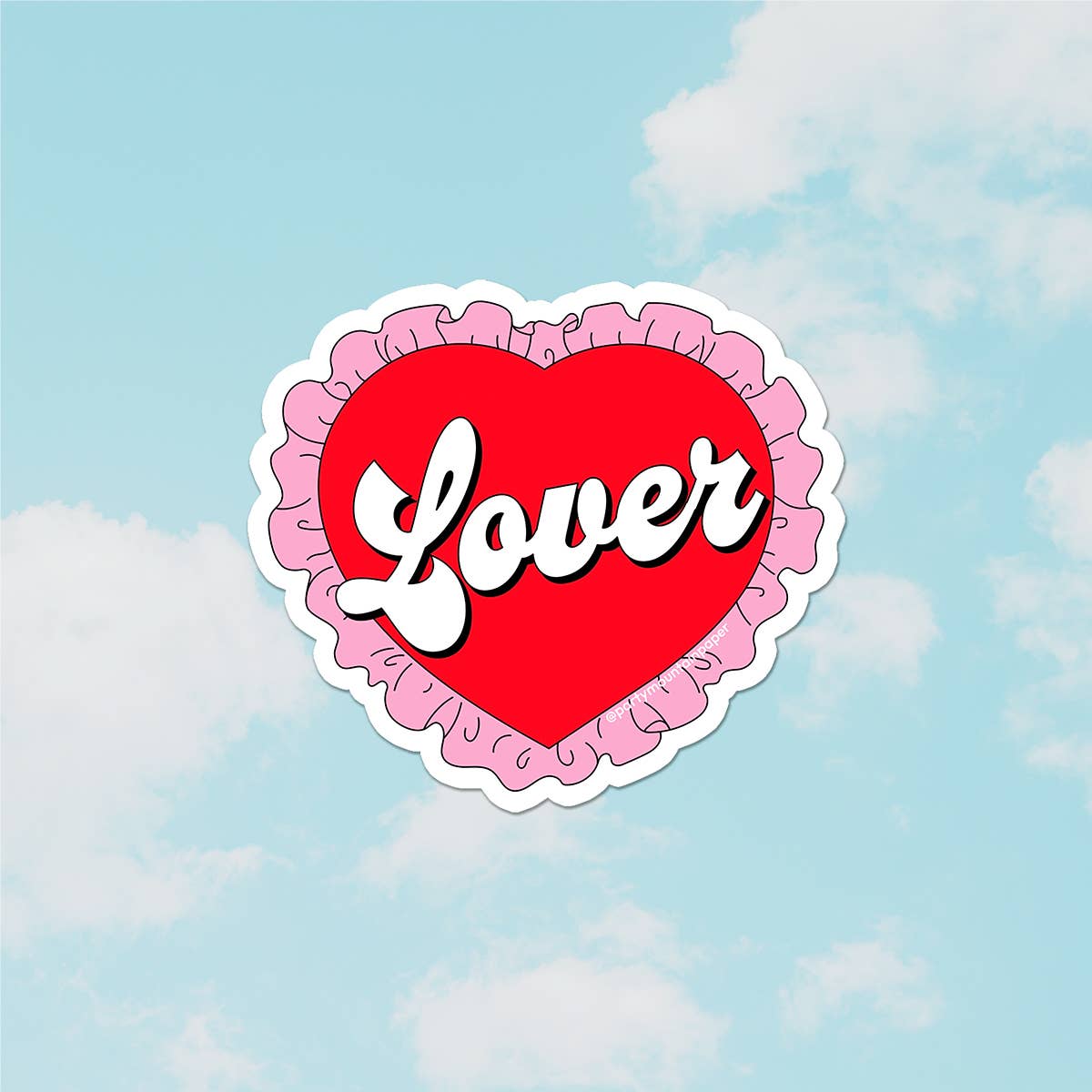 Lover Frilly Heart Sticker