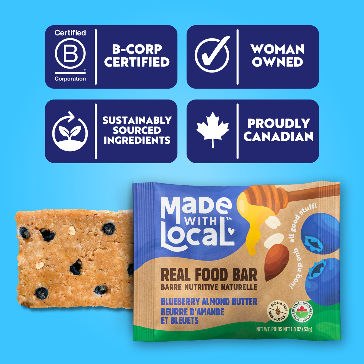 Blueberry Almond Butter | Organic Real Food Bar