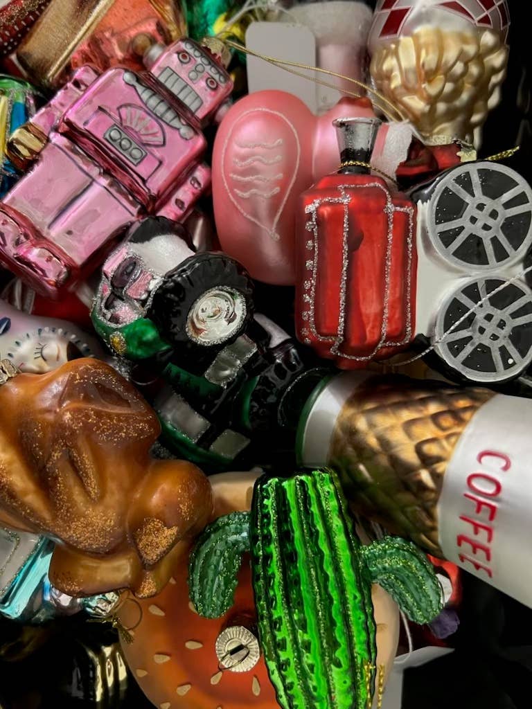 Pizza Vintage Glass Ornament