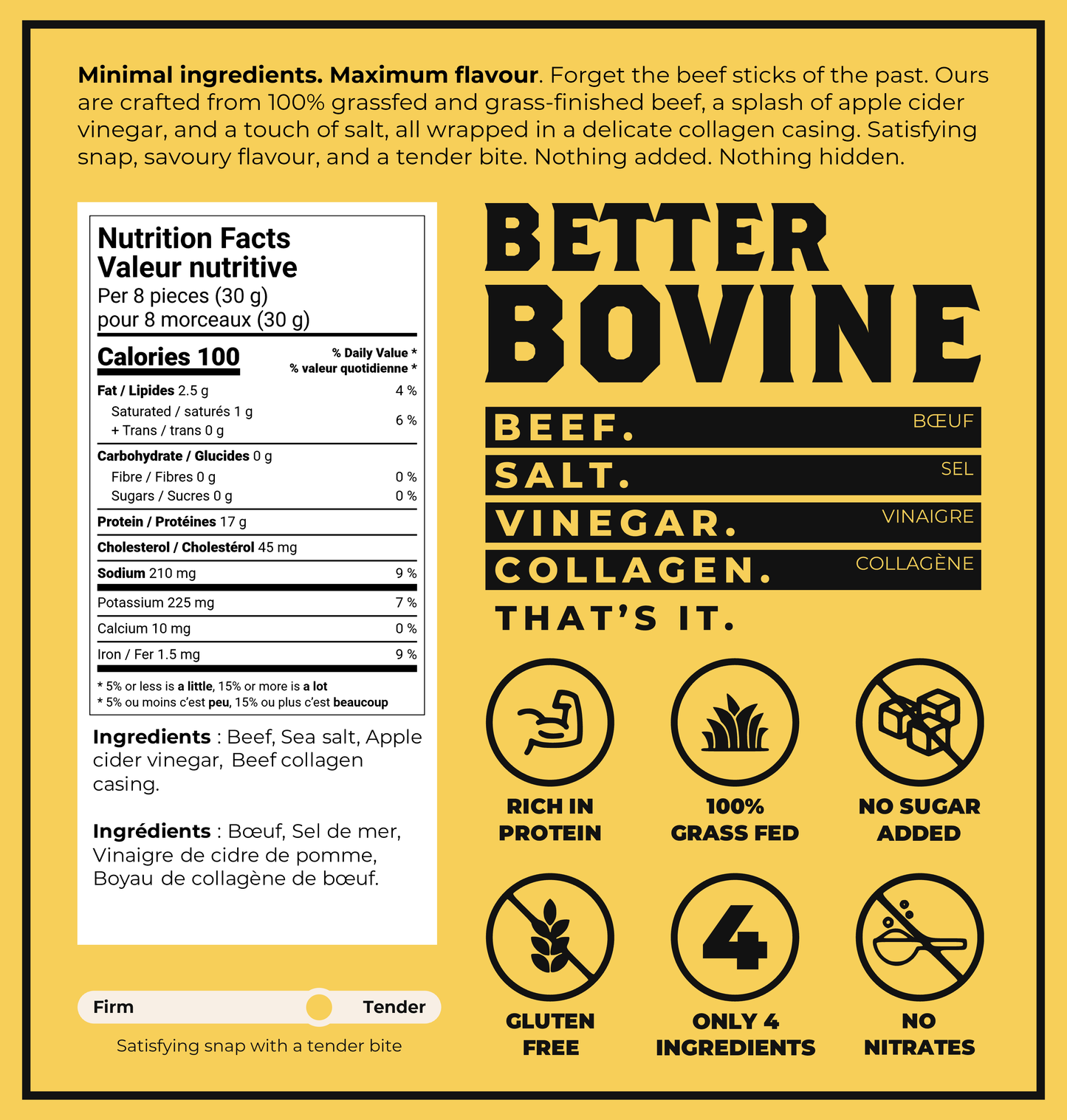 Better Bovine 100% Grassfed Beef Sticks