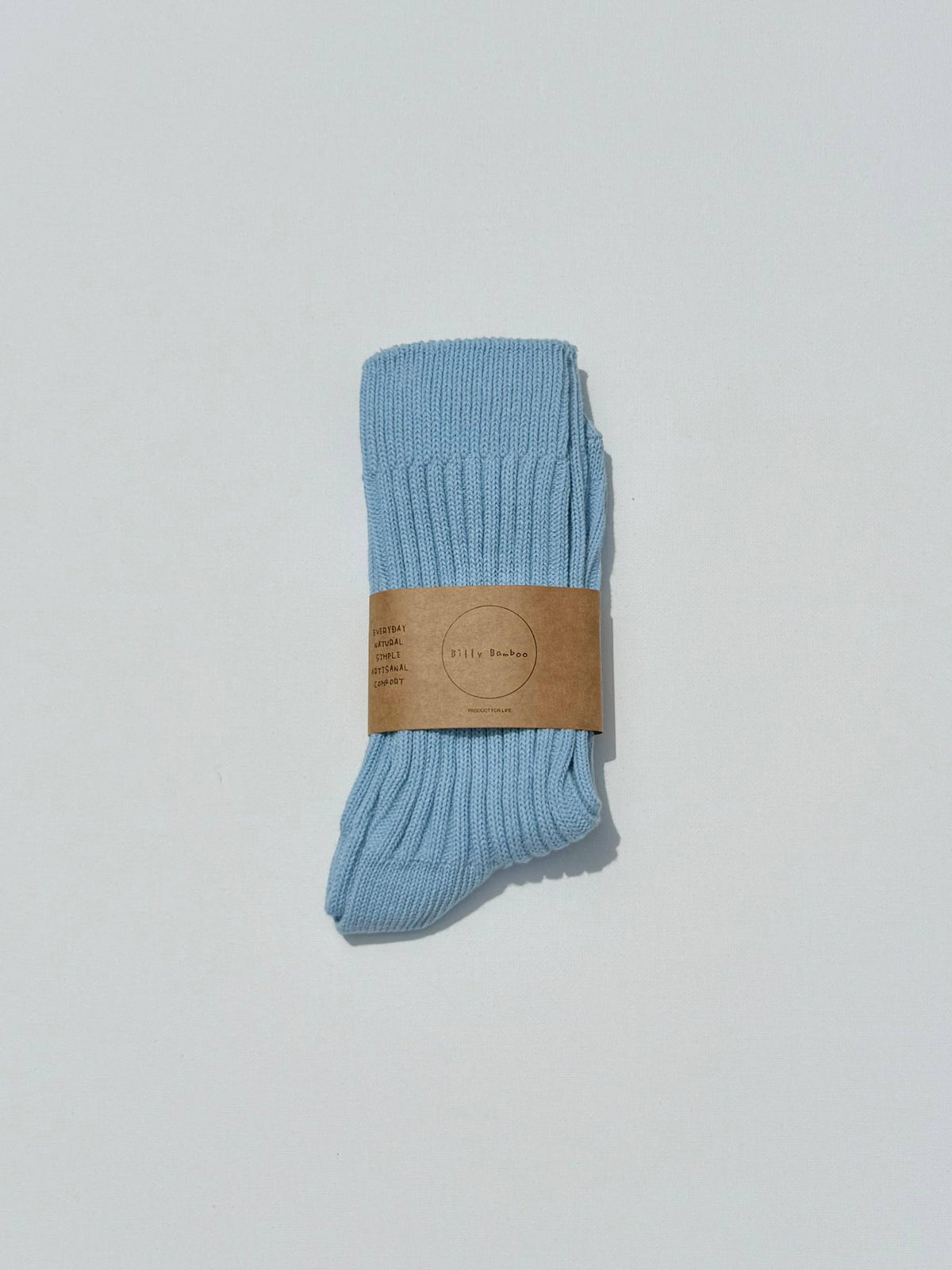 RIBBED COTTON HIGH SOCKS - Crystal bright