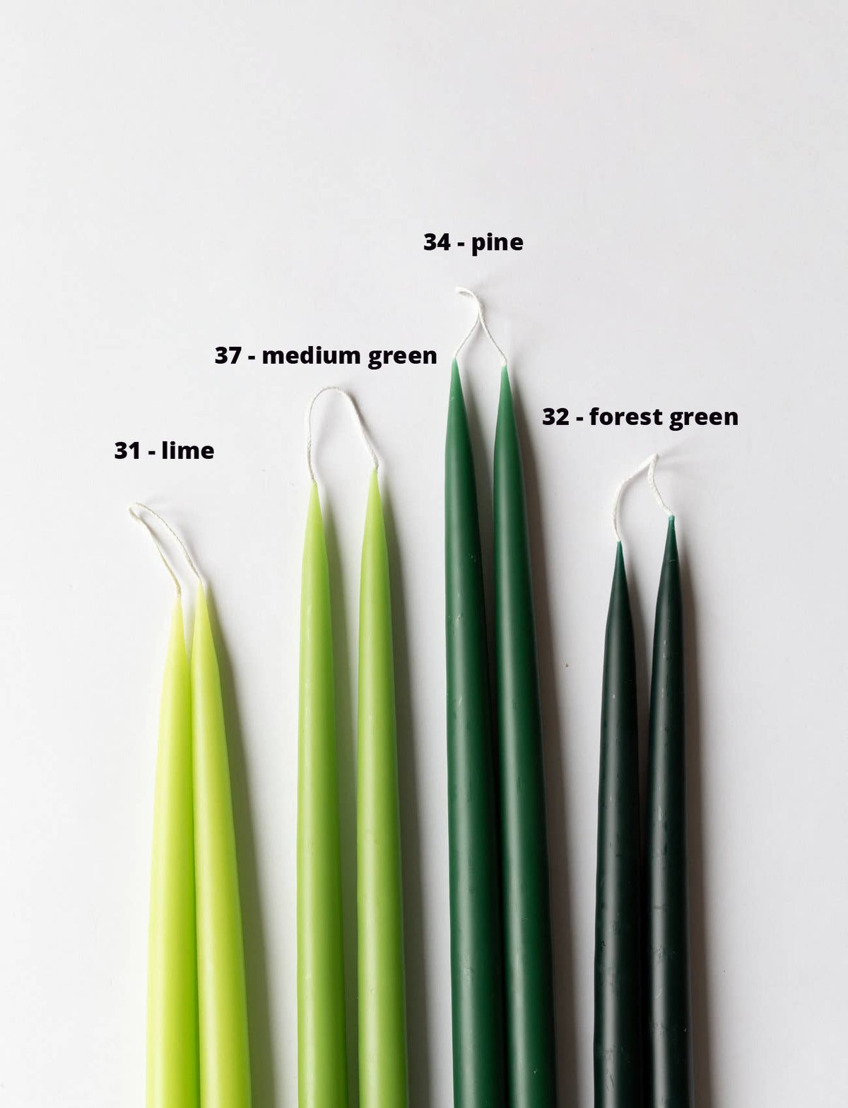 Forest Green Danish Taper Candle | 12 Pack
